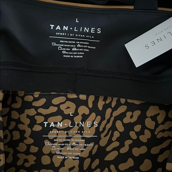 NEW Tan + Lines by Sivan Ayla Leopard WorkOut Set, L - Picture 6 of 9